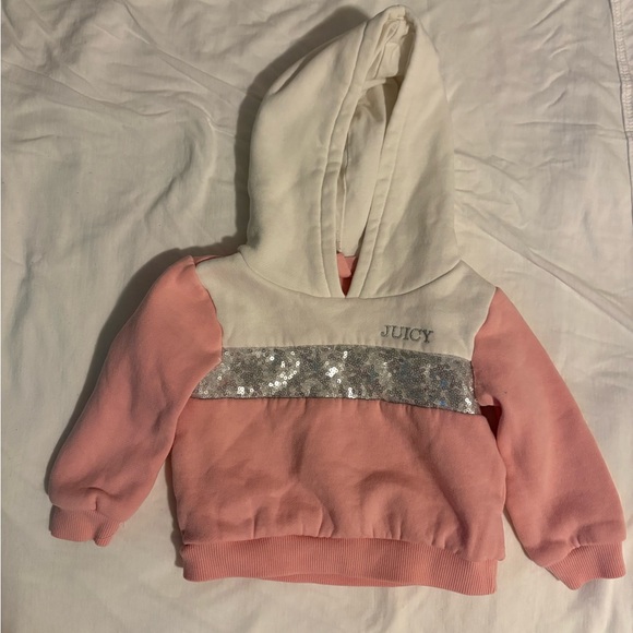Juicy Couture baby girl's pink and white tracksuit sequin detailing 18 months - Picture 3 of 5